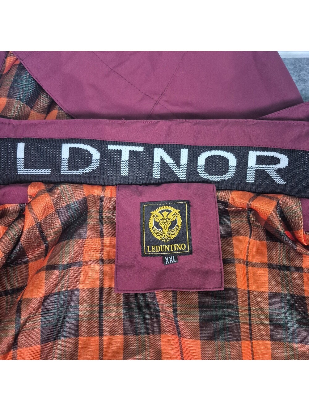 LEDUNTINO Anorak Jacket XL Zip Pocket Maroon Warm Versatile Lined - Picture 4 of 15